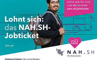 Das NAH.SH-Jobticket 2021 1 Kampagnenmotiv 2021: das NAH.SH-Jobticket