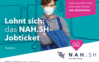 Das NAH.SH-Jobticket 2021 4 Kampagnenmotiv 2021: das NAH.SH-Jobticket
